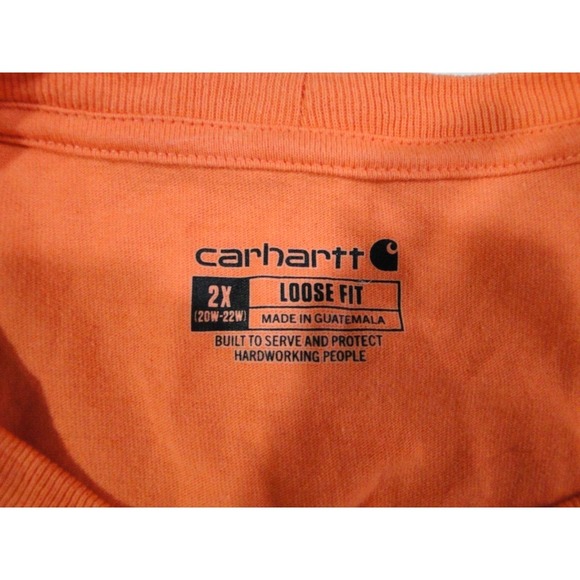 Women's Carharrt Short Sleeve T-Shirt‎ Size 2XL 20W-22 W/ Pocket Loose Fit Pink - Picture 5 of 5